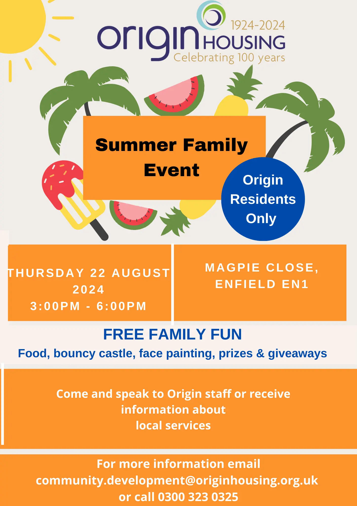 Poster Magpie Close Summer Event